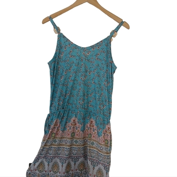Etcyy Dress Summer Casual Swing Tank Beach Cover Up Blue Paisley - Picture 5 of 16